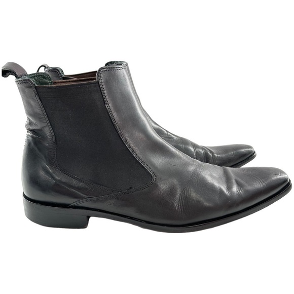 Kenneth Cole mens Chelsea boots size 11 black Italian leather dress pull on main image 4